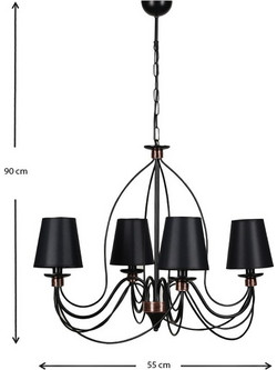 Megapap Confessor Πολυέλαιος 4xE14 O55cm με Καπέλα Μαύρος GP031-0001Κωδικός: 34239782