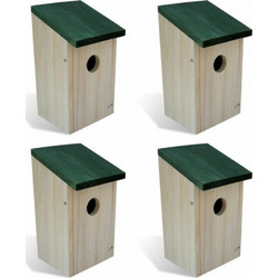 vidaXL Ξύλινες Φωλιές Πουλιών 4τμχ 12x12x22cm Κωδικός: 24670291