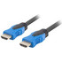 Lanberg Καλώδιο HDMI 2.0 Braided HDMI Male to HDMI Male 15m Black / Blue
