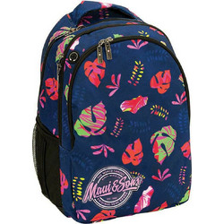 Back Me UP Maui Tropic Σχολική Τσάντα Πλάτης Δημοτικού Μπλε 339-43031