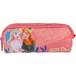 Must Frozen Go With Your Heart Κασετίνα με 2 Θήκες Ροζ 563593