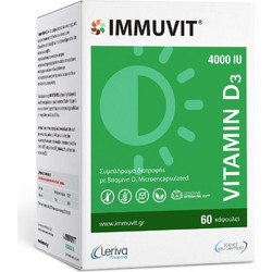 Leriva Immuvit Vitamin D3 4000iu 60 Κάψουλες