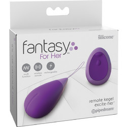 Pipedream Fantasy For Her Kegel Excite-Her Δονητής Egg για Ζευγάρια με Τηλεχειριστήριο 6cm Μωβ