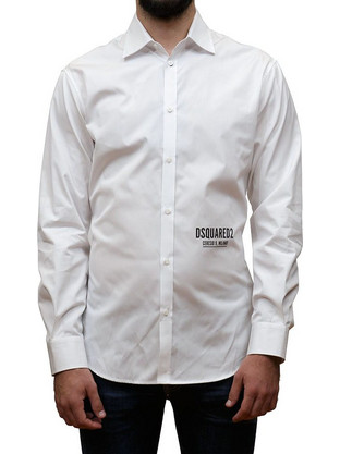 Dsquared2 Ανδρικό Πουκάμισο Μακρυμάνικο Λευκό S74DM0653S3627524X-100