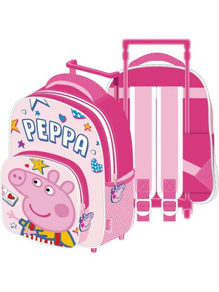 Aria Trade Peppa Σχολική Τσάντα Τρόλεϊ Νηπιαγωγείου Ροζ AT00001125