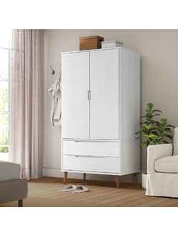 vidaXL Δίφυλλη Ντουλάπα Ρούχων Molde Πεύκο 90x55x175cm 350523