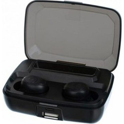 In-ear Bluetooth 4.1 Handsfree Ασύρματα Ακουστικά με Θήκη Φόρτισης, σε μαύρο χρώμα, 5.5x8.5x3 cm
