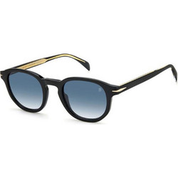 David Beckham DB1007/S 807/08 Ανδρικά Γυαλιά Ηλίου Τετράγωνα Κοκάλινα Μαύρα με Μπλε Degradee Φακό