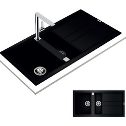 Teka Nova 90 B-TG 1/2B 1D Ένθετος Νεροχύτης Γρανίτη Black 100x51cm