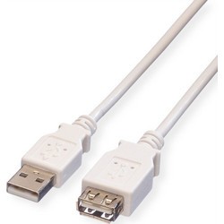 VALUE USB 2.0 Cable A - A M/F white 0.8m 11.99.8946