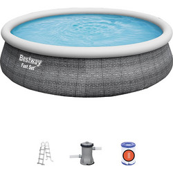 Bestway 57372 Φουσκωτή Πισίνα Πλαστική με Αντλία Φίλτρου Φ457x107cm
