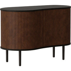 Μπουφές Audacious Faux Leather 5111C5600-6 100x50x67cm Black Oak-Brown Umage Ξύλο,Τεχνόδερμα