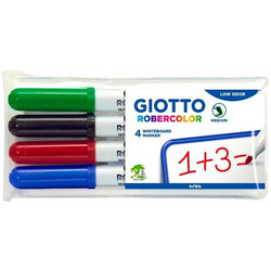 Giotto Robercolor Medium Μαρκαδόροι Ασπροπίνακα Σετ 4 Χρώματα (F413300)