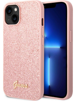 Guess Script Back Cover Glitter Pink (iPhone 14 Plus)