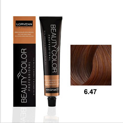 Lorvenn Beauty Color 6.47 Ξανθό Σκούρο Χάλκινο Καφέ Μόνιμη Βαφή Μαλλιών 70ml