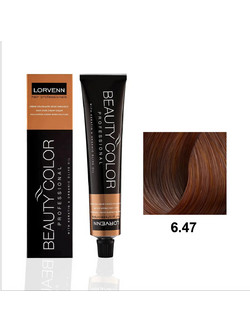 Lorvenn Beauty Color 6.47 Ξανθό Σκούρο Χάλκινο Καφέ Μόνιμη Βαφή Μαλλιών 70ml
