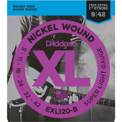 D'Addario EXL120-7 Σετ 7 Χορδές Ηλεκτρικής Κιθάρας Nickel Plated Steel 9-42" Extra Light Tension