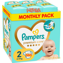 Pampers Premium Care Monthly Pack Πάνες No2 4-8kg 360τμχ