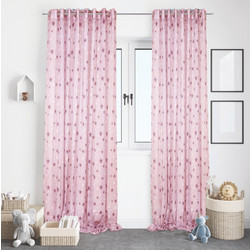 Κουρτίνα με κρίκους Σχ.Star 140Χ260 cm 100% pol. Pink