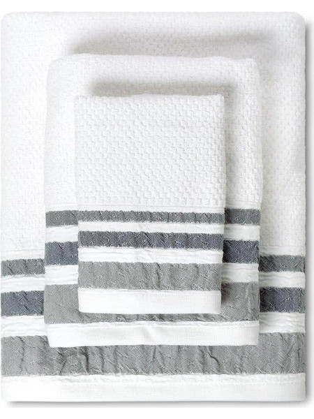 Set3 Πετσέτες Μπάνιου 100% Βαμβάκι Plade Gray 550gr