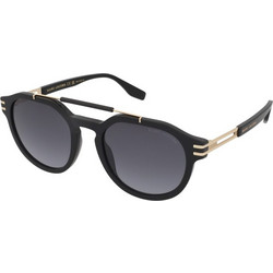 Marc Jacobs 675/S 807/9O Ανδρικά Γυαλιά Ηλίου Στρογγυλά Κοκάλινα Μεταλλικά Μαύρα με Μαύρο Degradee Φακό