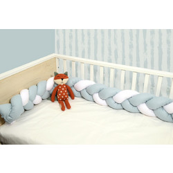 Baby Oliver Des 3130 Πάντα Κούνιας Πλεξούδα Λευκό Μέντα 20x200cm