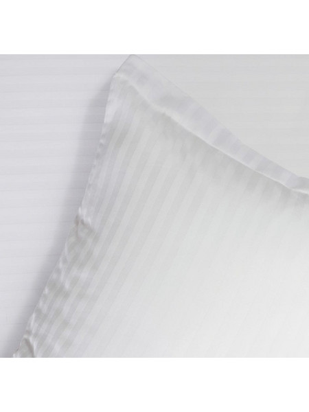 Μαξιλαροθήκη Striped Satin 1Cm 240TC 50 x 70 cm 5 cm (oxford style) 100% Βαμβάκι Λευκό BOREA