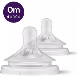 Philips Avent Natural Response SCY961/02 Θηλή Σιλικόνης για Μπιμπερό 0m+ Αργής Ροής 2τμχ