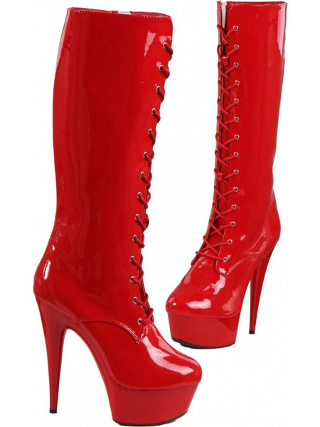 Vinyl Boots Red