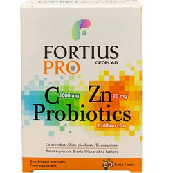 Geoplan Fortius Pro Vitamin C 1000mg Zn 20mg Probiotics Προβιοτικά 60 Ταμπλέτες