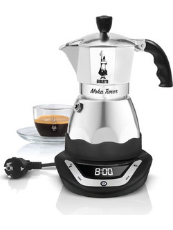 Bialetti EAsy Timer Ηλεκτρικό Μπρίκι Espresso 356W 6Cups Inox