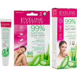Eveline 99% Natural Aloe Set Depilation Face,Chin + Post Depilation Soothing Gel