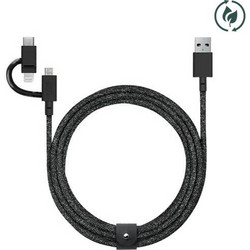 Native Union Belt Cable Universal 3in1, USB A to MicroUSB-Lightning-USB C, 2M, (Cosmos)