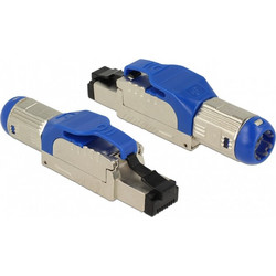 DeLOCK 86487 ενωτικό καλωδίων RJ-45 Μπλε, Άργυρος
