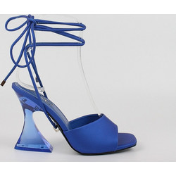 Exe CRYSTAL-706 Γυναικεία Πέδιλα Δερμάτινα Royal Blue με Χοντρό Ψηλό Τακούνι Q47007066F84
