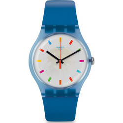 Swatch Ανδρικό Ρολόι με Μπλε Καουτσούκ Λουράκι SUON125