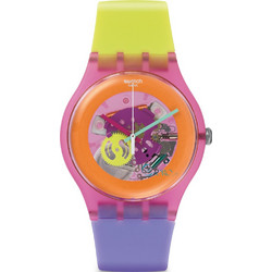 Swatch DIP IN Γυναικείο Ρολόι με Πολύχρωμο Καουτσούκ Λουράκι SUOP103