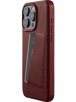 MUJJO Full Leather Wallet Case - Δερμάτινη Θήκη-Πορτοφόλι MagSafe - Apple iPhone 15 Pro Max - Burgundy (MUJJO-CL-042-BN)