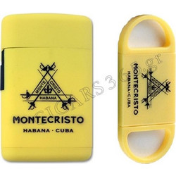 MONTECRISTO - Αναπτήρας Jet Flame για Πούρα και Πουροκόφτης με Δύο Λεπίδες (Σετ)