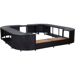 vidaXL Πλαίσιο Σπα/Υδρομασάζ Τετράγωνο Μαύρο 268x268x55 εκ Συνθ.Ρατάν 46073
