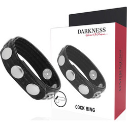 Darkness Sensations Leather Cock Ring Ρυθμιζόμενα Δαχτυλίδι Πέους Μαύρο