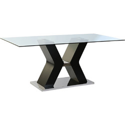 DKD Home Decor Τραπέζι Τραπεζαρίας Μαύρο Ξύλο MDF 180 x 90 x 76 cm