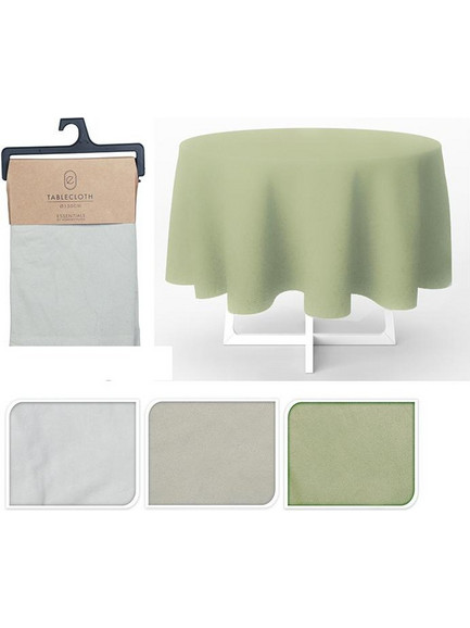 Τραπεζομάντηλο cotton & polyester, λαδί,λευκό,μπέζ,διαμ.150cm