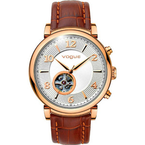 Vogue Aramis Ανδρικό Ρολόι Χρονογράφος Αυτόματο με Καφέ Δερμάτινο Λουράκι 550621