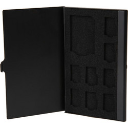 1SD+ 8TF Aluminum Micro SD Cards Holder Pin Storage Box 9 solts for SD/ SIM/TF Memory Card(Black)