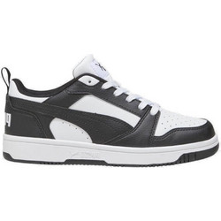 Puma Rebound V6 Παιδικά Sneakers Λευκά Μαύρα 397419-01