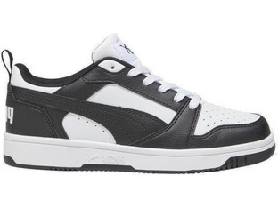 Puma Rebound V6 Παιδικά Sneakers Λευκά Μαύρα 397419-01