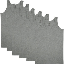 6Pack Ανδρική Φανέλα με τιράντα economy 100% cotton Γκρι