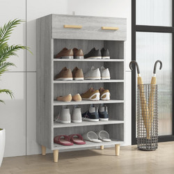 vidaXL Παπουτσοθήκη Ξύλινη Γκρι M60xΠ35xΥ105cm 817556