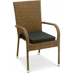 Klikareto Vanella Πολυθρόνα Κήπου Rattan Καφέ 100-03019
